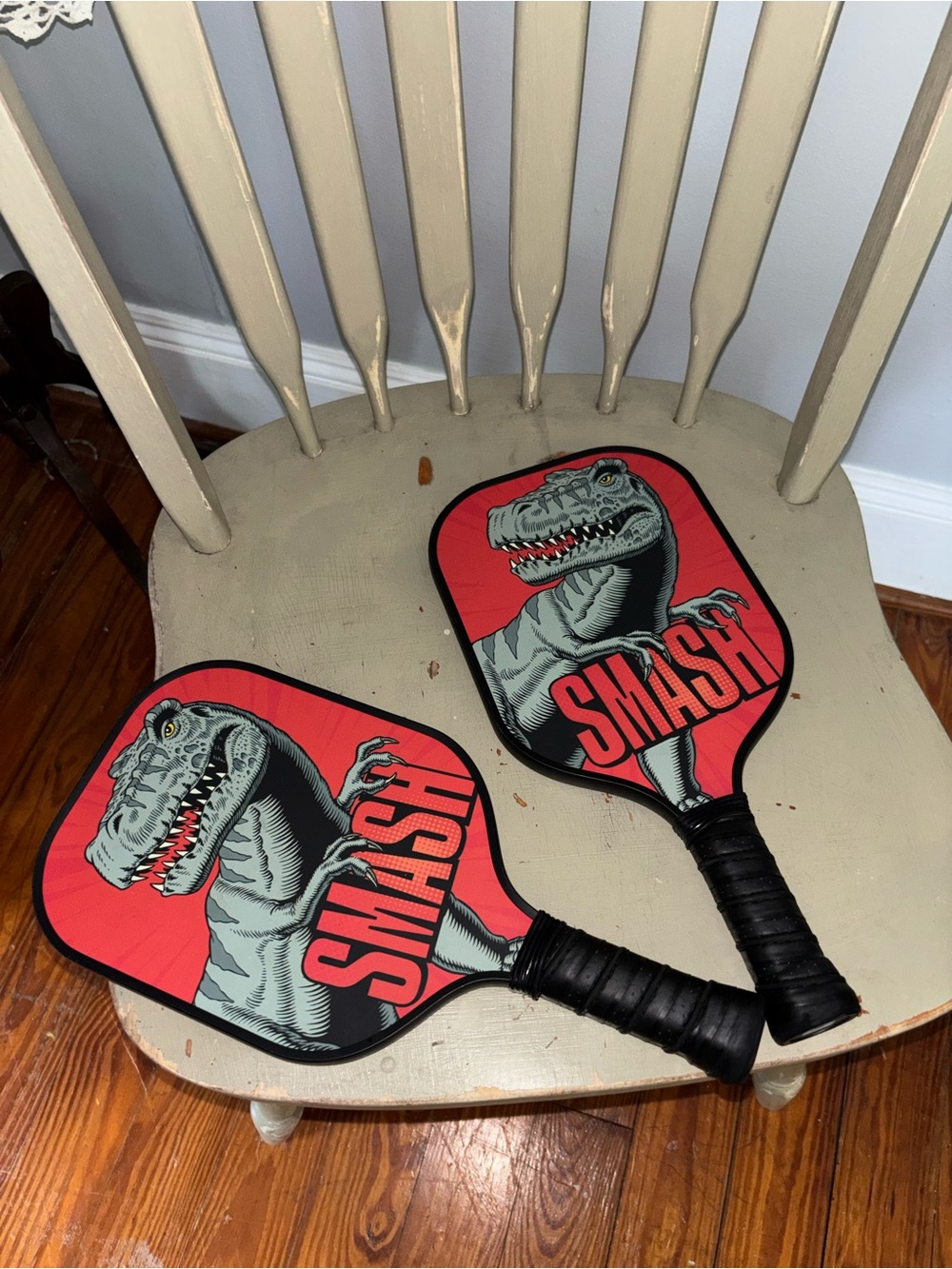Dinosaur Smash Kids Paddle Set - Red